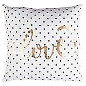 Safavieh Spotted "Love" Square Throw Pillow in Gold/Black/White