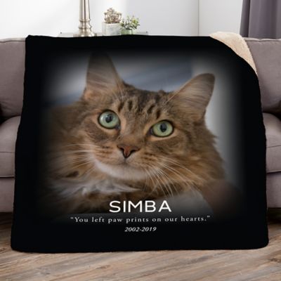 Pet Memorial Personalized 60-Inch x 80-Inch Sherpa Photo Blanket