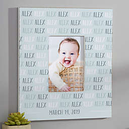 Modern Baby Boy Personalized Repeating Name Vertical Wall Frame