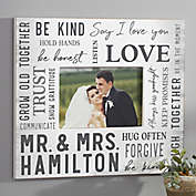 Modern &amp; Bold Personalized Wedding Wall Frame in Horizontal