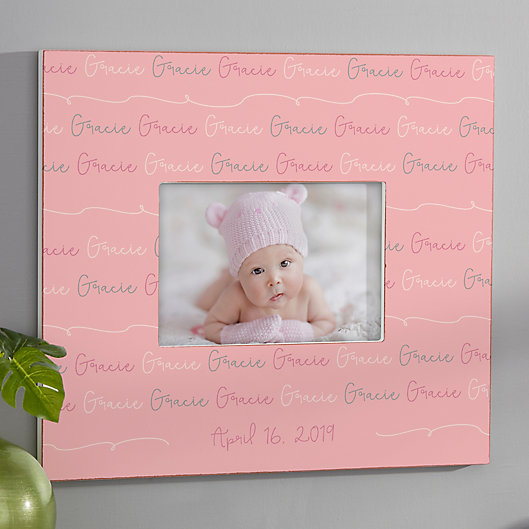 Alternate image 1 for Modern Baby Girl Personalized Repeating Name Horizontal Frame