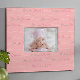 Modern Baby Girl Personalized Repeating Name Horizontal Frame