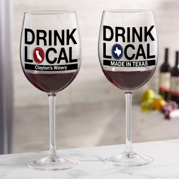 Drink Local Personalized 19 25 Oz Red Wine Glass Bed Bath Beyond