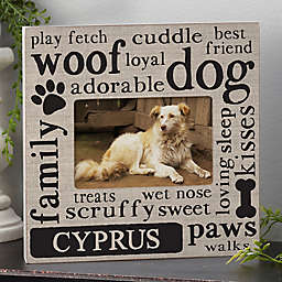 Happy Dog Personalized Box Picture Frame- Horizontal