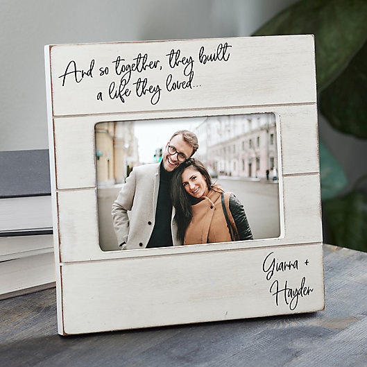 Alternate image 1 for Personalized Together They Built A Life Shiplap Picture Frame