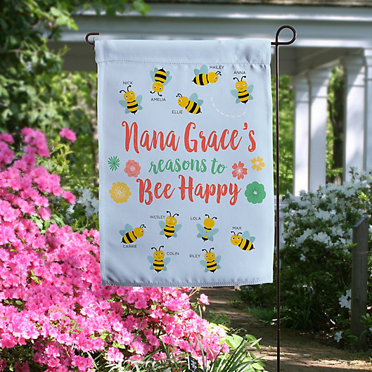 Alternate image 1 for Bee Happy Personalized Garden Flag