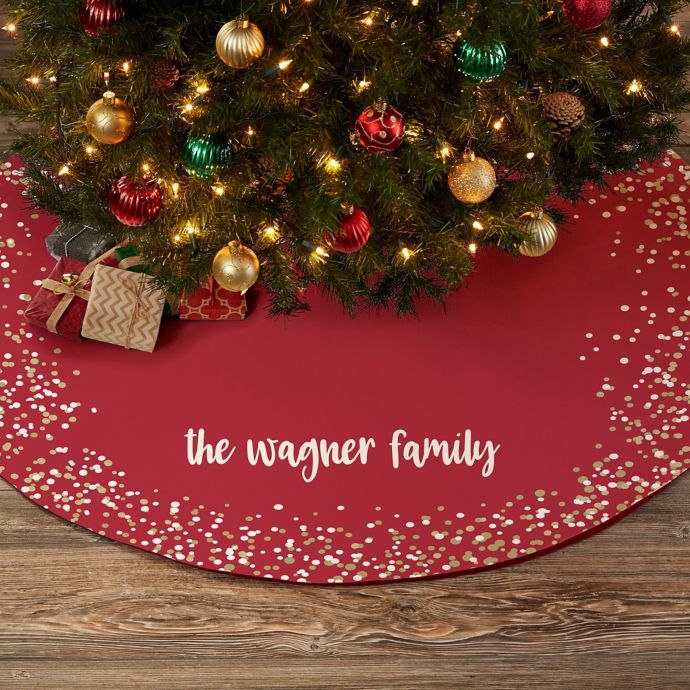 Sparkling Name Personalized Christmas Tree Skirt Bed Bath And