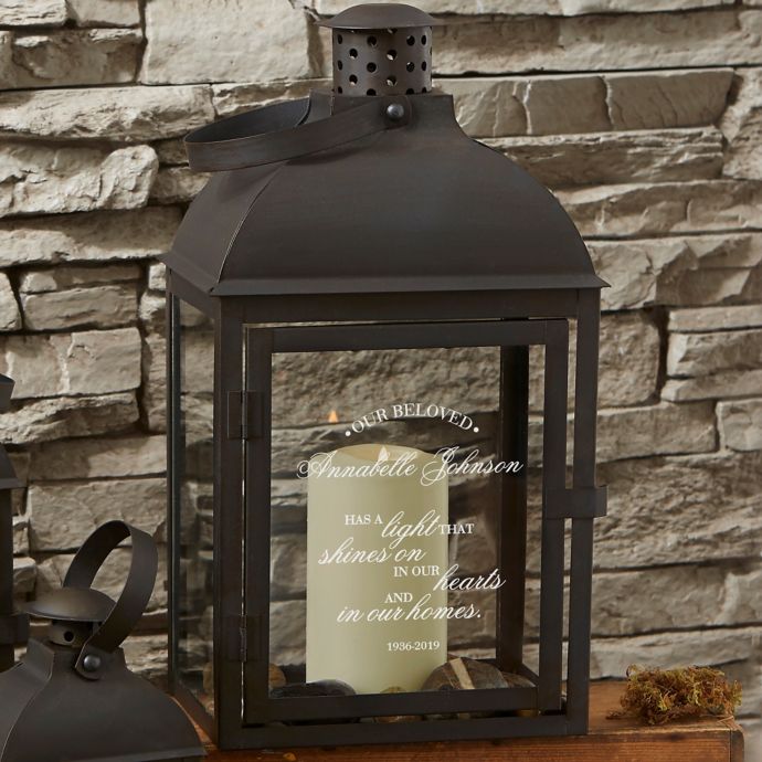Memorial Light Personalized Candle Lantern 3 Piece Set Bed Bath and