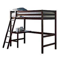Hillsdale Furniture Caspian Twin Loft Bed with Hanging Nightstand in Chocolate