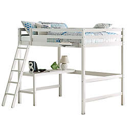 Hillsdale Furniture Caspian Full Loft Bed with Hanging Nightstand in White