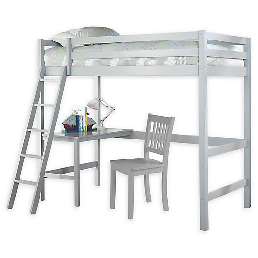 Alternate image 1 for Hillsdale Caspian Twin Study Loft Bed in Grey