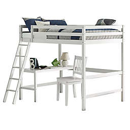 Hillsdale Furniture Caspian Full Loft Bed with Chair in White