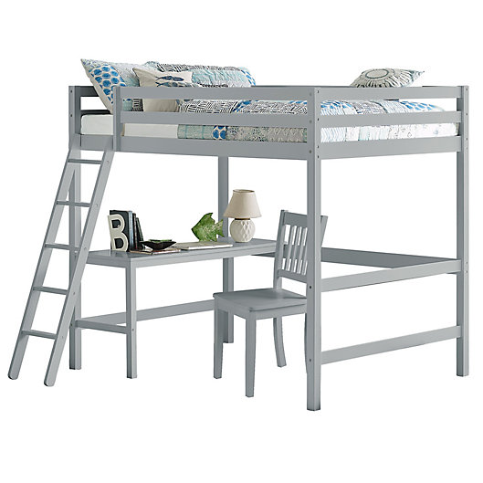 Alternate image 1 for Hillsdale Furniture Caspian Full Loft Bed with Chair in Grey