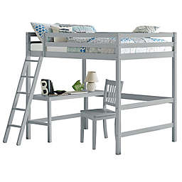 Hillsdale Furniture Caspian Full Loft Bed with Chair in Grey