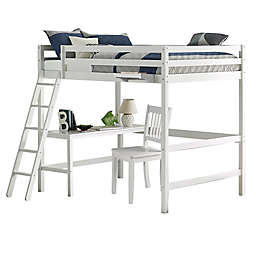 Hillsdale Furniture Caspian Full Loft Bed with Chair and Hanging Nightstand