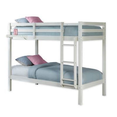 Hillsdale Caspian Twin Bunk Bed with Hanging Nightstand in White