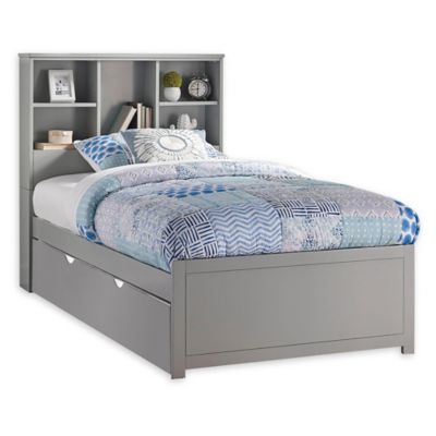 Hilale Furniture Caspian Twin, White Full Size Bookcase Bed With Trundle