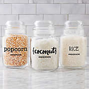 Kitchen Text Personalized Glass Storage Jar