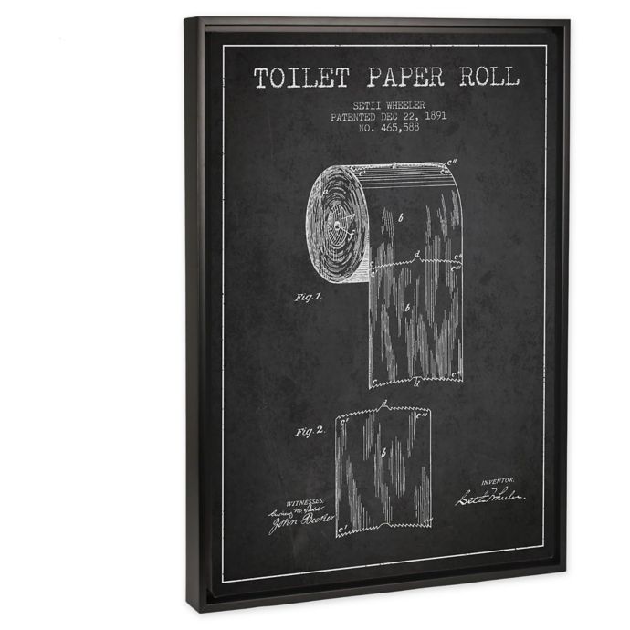 Icanvas Toilet Paper Roll Patent Canvas Wall Art With Black Frame