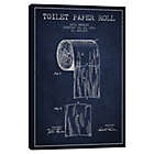 Alternate image 0 for iCanvas Toilet Paper Patent Blueprint Canvas Wall Art in Navy Blue
