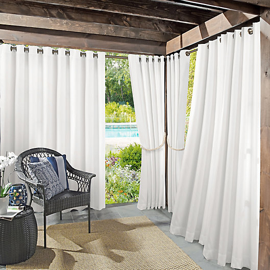 Alternate image 1 for Sun Zero® Marlee 108-Inch Indoor/Outdoor Window Curtain Panel in White (Single)
