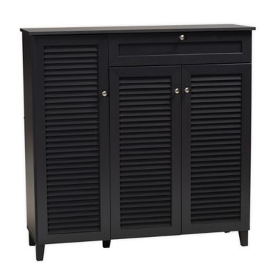 Baxton Studio&reg; Maxwell Wood Shoe Cabinet with Drawer in Grey