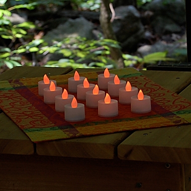 LED Battery Operated Tealight Candles in Orange (Set of 12). View a larger version of this product image.