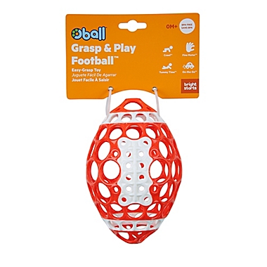 Red/White Oball Grab & Rattle Football Baby 