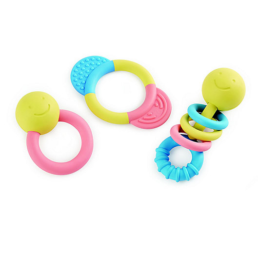 Alternate image 1 for Hape 3-Piece Teether Rattle Toy