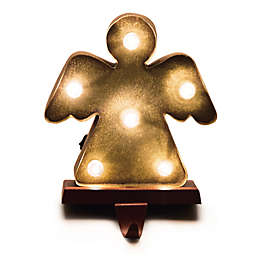 Glitzhome Angel Marquee LED Lighted Stocking Holder in Yellow