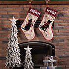 Alternate image 1 for Glitzhome &quot;Meow&quot; Cat LED Embroidered Christmas Stocking in White/Black/Red