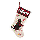 Alternate image 4 for Glitzhome &quot;Meow&quot; Cat LED Embroidered Christmas Stocking in White/Black/Red