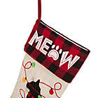 Alternate image 8 for Glitzhome &quot;Meow&quot; Cat LED Embroidered Christmas Stocking in White/Black/Red