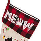 Alternate image 9 for Glitzhome &quot;Meow&quot; Cat LED Embroidered Christmas Stocking in White/Black/Red