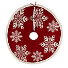 Alternate image 0 for Glitzhome 48&quot; Knitted Snowflake Christmas Tree Skirt in Red
