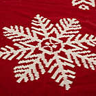 Alternate image 2 for Glitzhome 48&quot; Knitted Snowflake Christmas Tree Skirt in Red