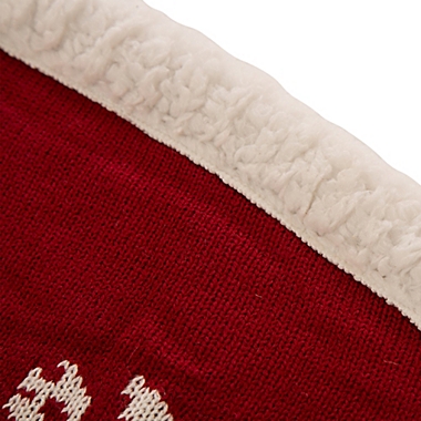Glitzhome 48&quot; Knitted Snowflake Christmas Tree Skirt in Red. View a larger version of this product image.