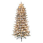 Alternate image 0 for Puleo International&reg; 6.5-Foot Flocked Slim Fir Artificial Christmas Tree w/ Clear Lights