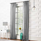 Alternate image 1 for No. 918&reg; Loudres 95-Inch Rod Pocket Semi-Sheer Window Curtain Panel in Grey (Single)