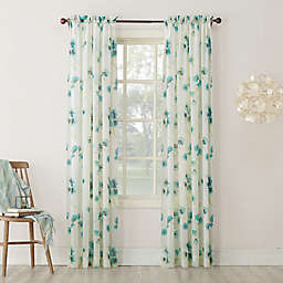 No.918® Keiko Crushed Floral Rod Pocket Sheer Window Curtain Panel
