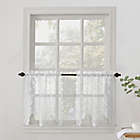 Alternate image 0 for No.918&reg; Alison Lace Scalloped Sheer 24-Inch Kitchen Window Curtain Tier Pair in White