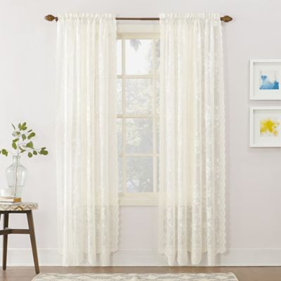 No.918&reg; Alison Lace Scalloped 84-Inch Rod Pocket Sheer Curtain Panel in Ivory (Single)