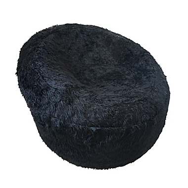 Iron Cloud&trade; Faux Fur Upholstered Papasan Chair in Black. View a larger version of this product image.