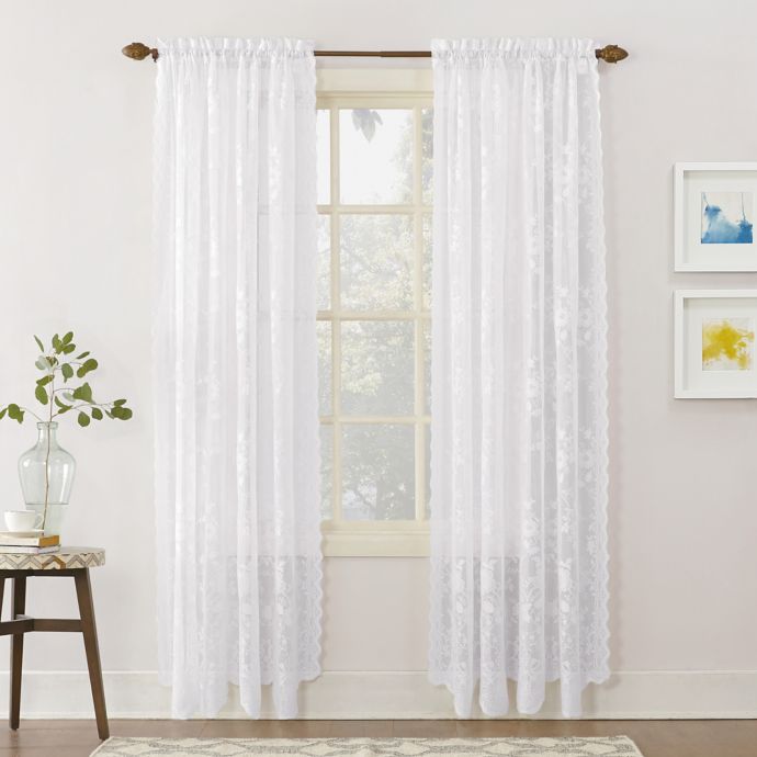 No 918 Alison Lace Scalloped Rod Pocket Sheer Window Curtain