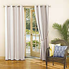 Alternate image 1 for Sun Zero&reg; Valencia Cabana Stripe 84-Inch Indoor/Outdoor Curtain Panel in Khaki (Single)