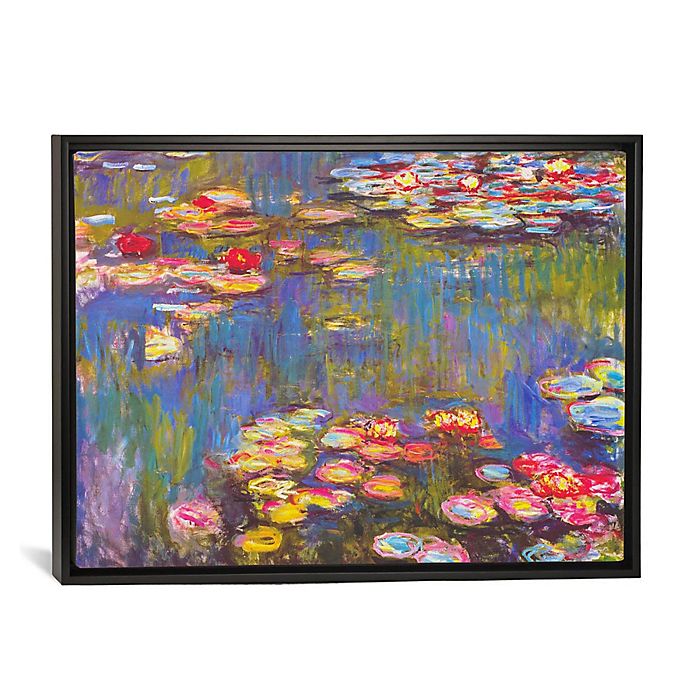 iCanvas Water Lilies, 1916 Canvas Wall Art with Black Frame | Bed Bath ...