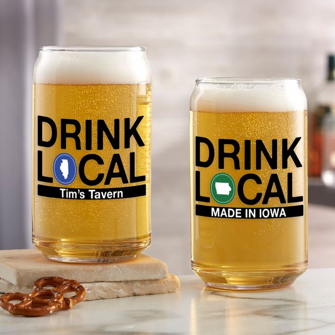 Download Drink Local Personalized 16 oz. Beer Can Glass | Bed Bath & Beyond