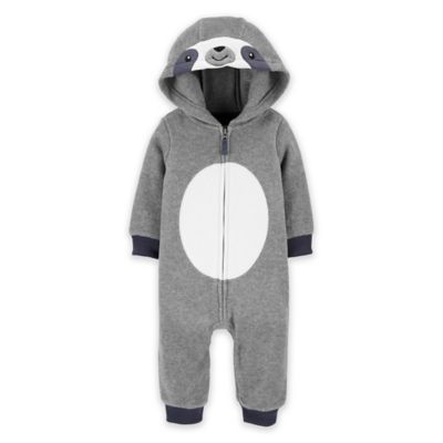 hooded fleece jumpsuit