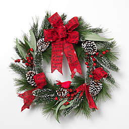Gerson International 24" Holiday Pine Wreath with Berries Wreath