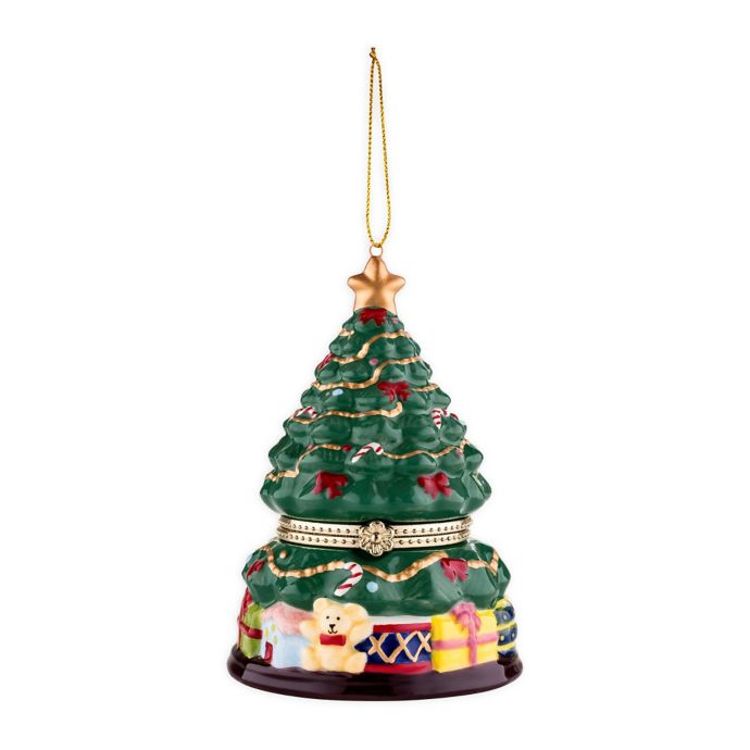 Mr Christmas Christmas Tree Porcelain Music Box Ornament Bed